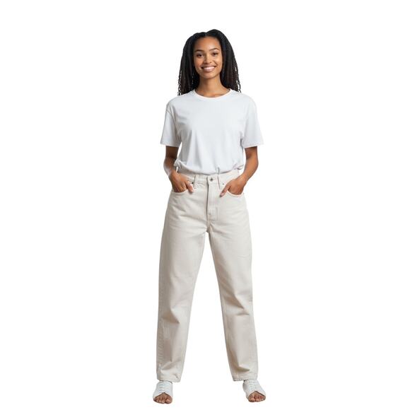 Everlane Women 5 Pocket Design The Summer High Rise Jeans Bone White Size 25 NWT - Picture 7 of 7